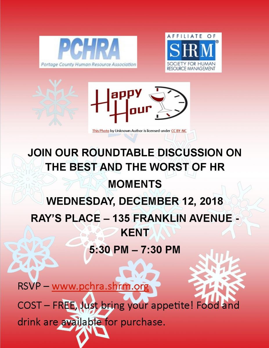 December Happy Hour Roundtable Discussion Portage County Human Resource Association